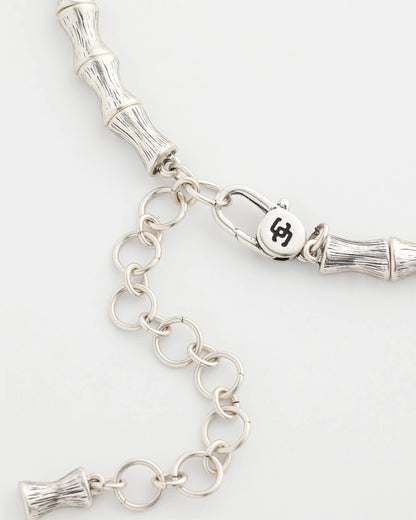 Chico's Quality - Silvertone Bamboo Collar Necklace Silver