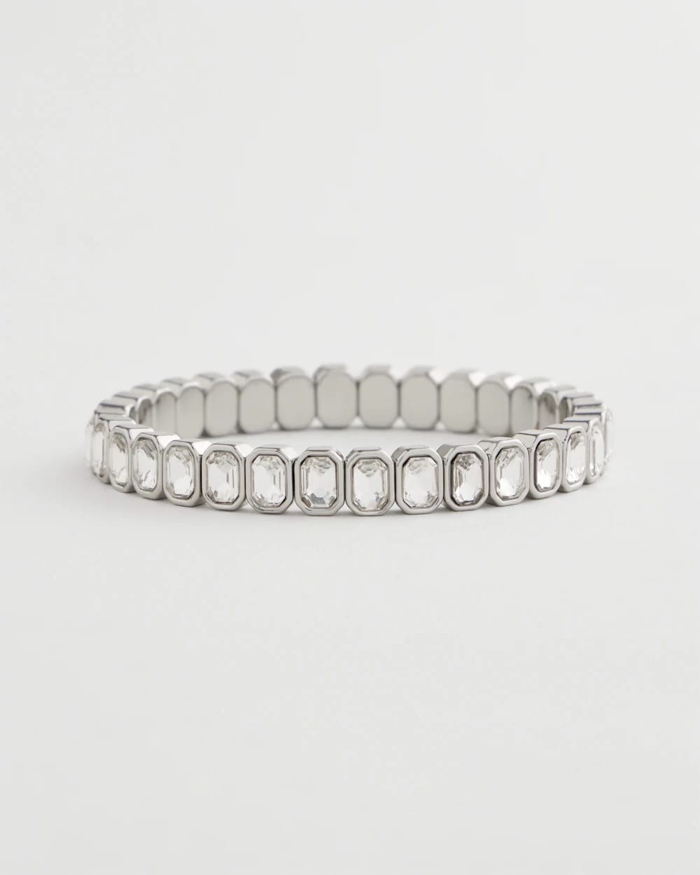 Chico's Deals - Silver Bezel Set Stretch Tennis Bracelet Silver