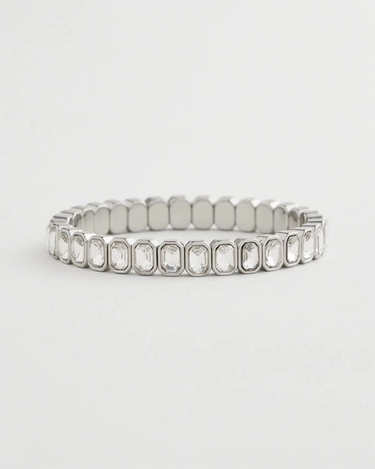 Chico's Deals - Silver Bezel Set Stretch Tennis Bracelet Silver