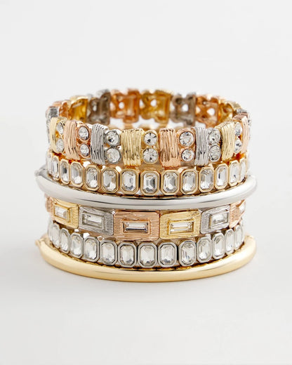 Chico's Deals - Silver Bezel Set Stretch Tennis Bracelet Silver