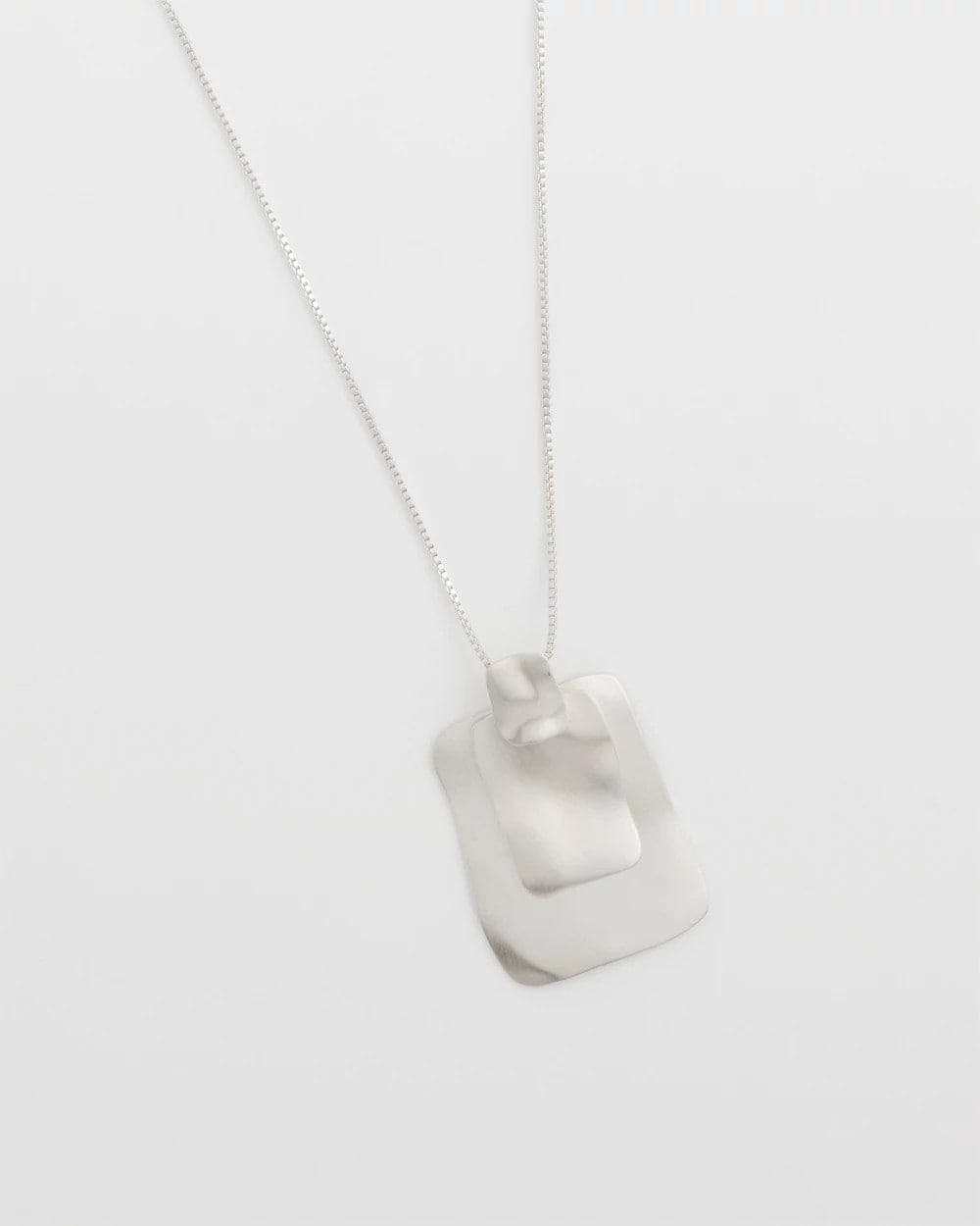 Chico's Best Seller - Adjustable Square Pendant Necklace Silver