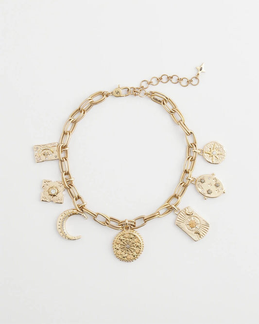 Chico's Smart Buy - Gold Celestial Charm Necklace Gold