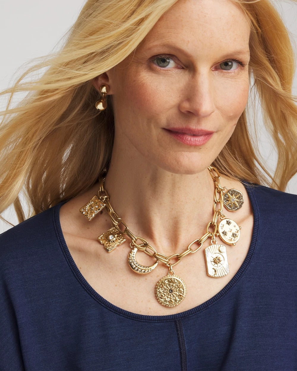 Chico's Smart Buy - Gold Celestial Charm Necklace Gold