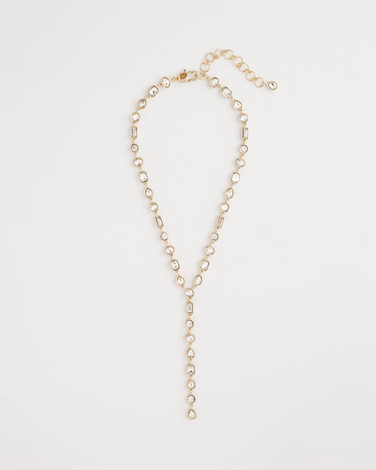 Chico's Deals - Bezel Set Goldtone Y-Necklace Gold