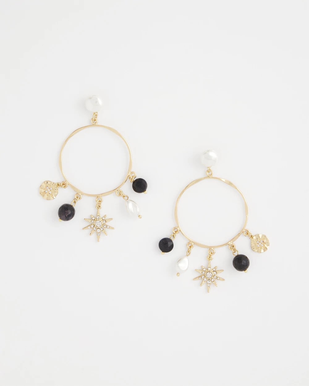 Chico's Best Seller - Starry Night Charm Hoop Earrings Gold