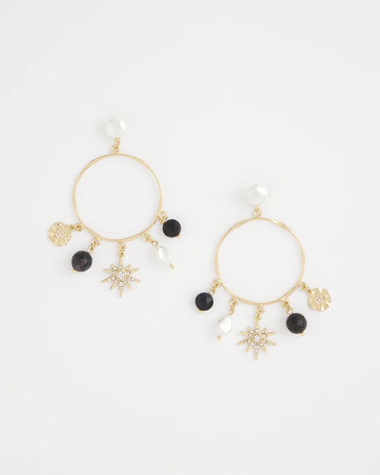 Chico's Best Seller - Starry Night Charm Hoop Earrings Gold