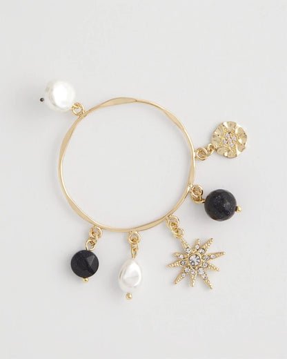 Chico's Best Seller - Starry Night Charm Hoop Earrings Gold