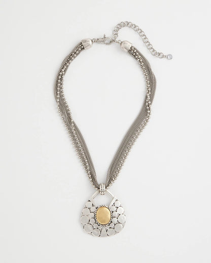 Chico's Special Offer - Island Metal Pendant Necklace Mixed Metals