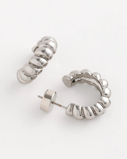 Chico's Exclusive - No Droop® Silvertone Twisted Hoop Earrings Silver