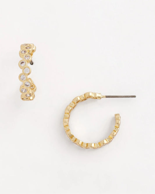 Chico's Premium - Goldtone Cubic Zirconia Hoop Earrings Gold
