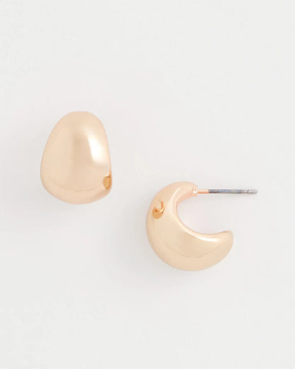 Chico's Featured - Rose Gold Huggie Hoop Earrings Mixed Metals