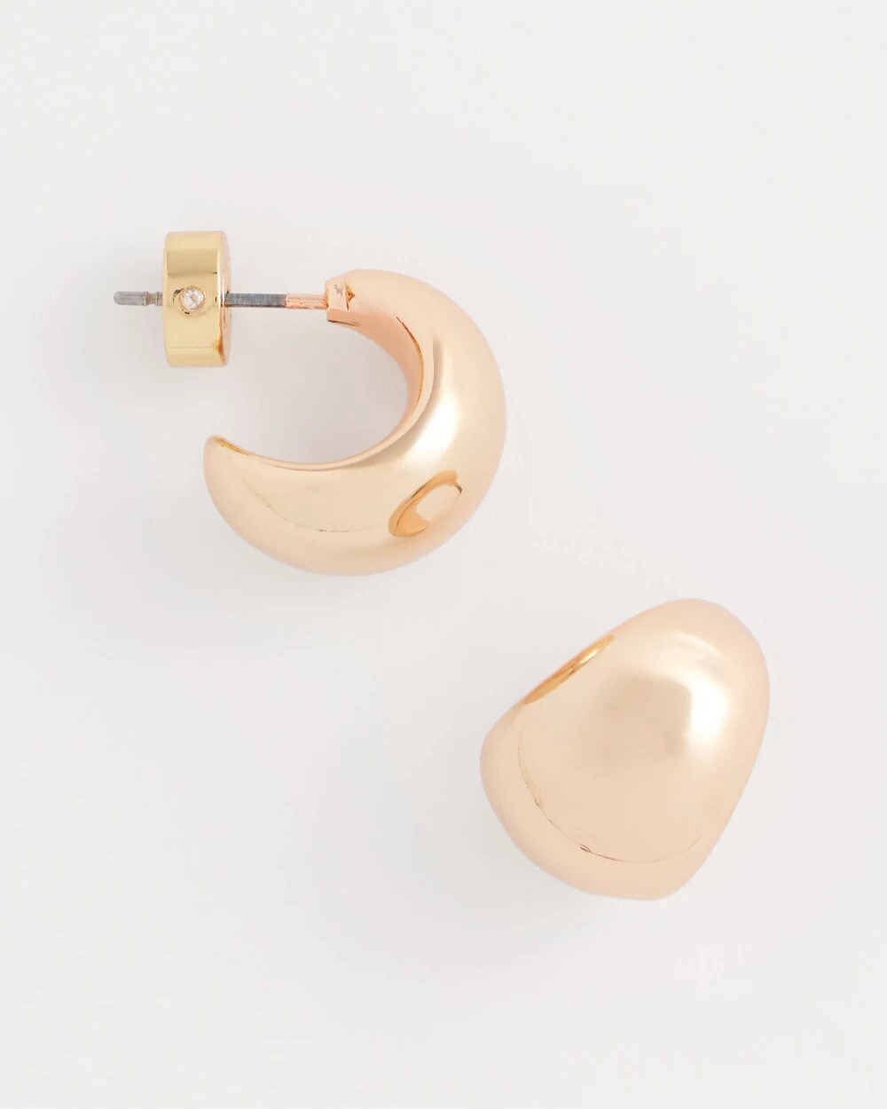 Chico's Featured - Rose Gold Huggie Hoop Earrings Mixed Metals