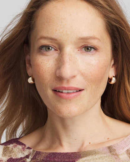 Chico's Featured - Rose Gold Huggie Hoop Earrings Mixed Metals