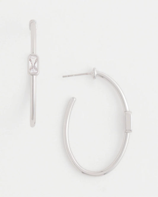 Chico's Exclusive - Silver Oval Hoop Earrings Silver