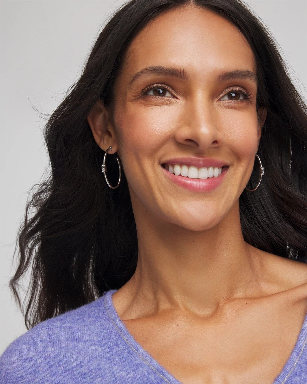 Chico's Exclusive - Silver Oval Hoop Earrings Silver