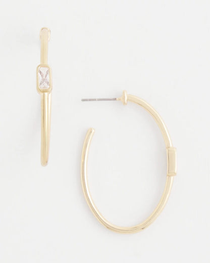 Chico's Featured - Gold Oval Hoop Earrings Gold