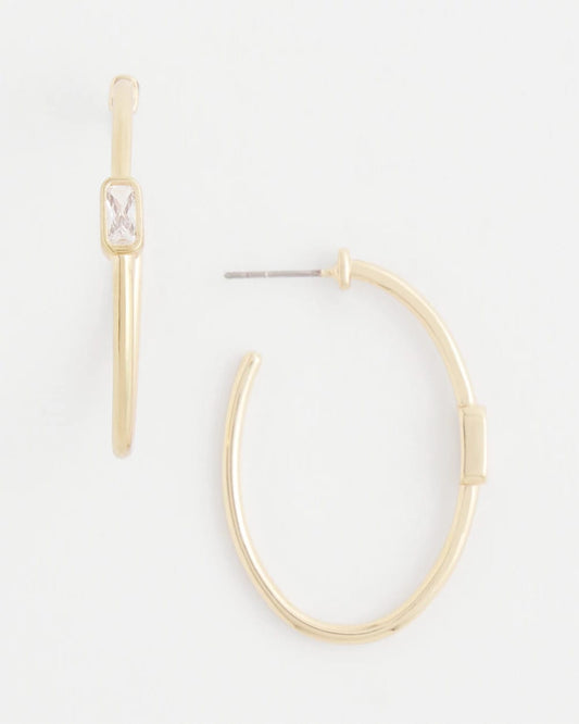 Chico's Featured - Gold Oval Hoop Earrings Gold