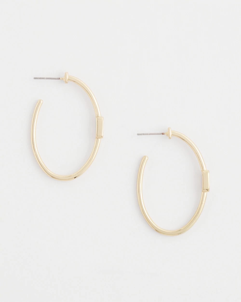 Chico's Featured - Gold Oval Hoop Earrings Gold