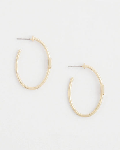 Chico's Featured - Gold Oval Hoop Earrings Gold