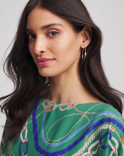 Chico's Featured - Gold Oval Hoop Earrings Gold