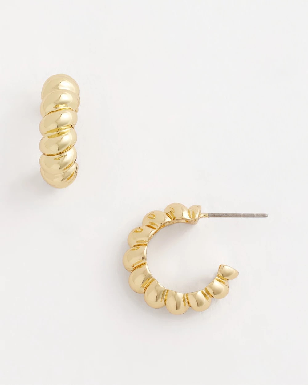 Chico's Quality - No Droop® Goldtone Twisted Hoop Earrings Gold