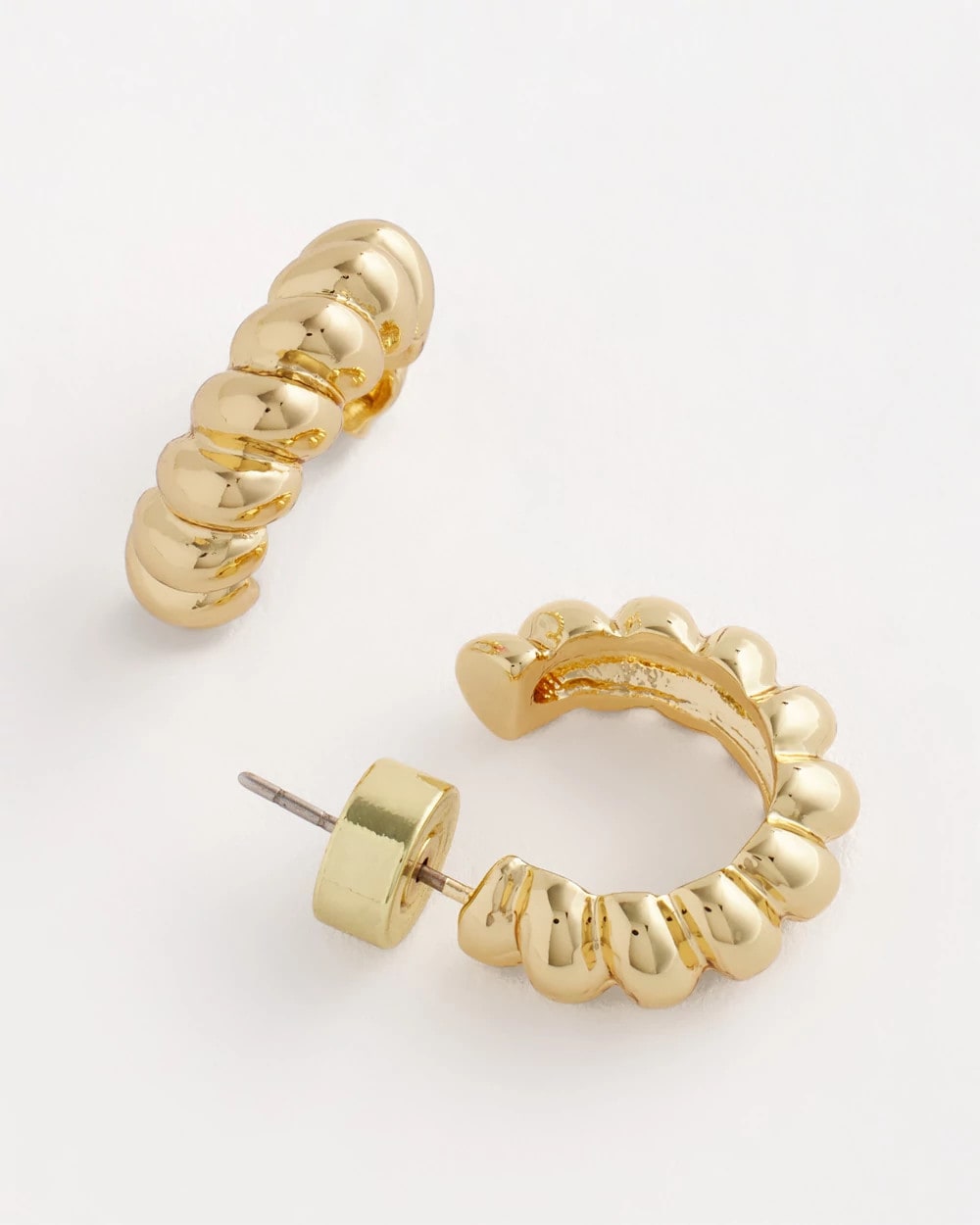 Chico's Quality - No Droop® Goldtone Twisted Hoop Earrings Gold