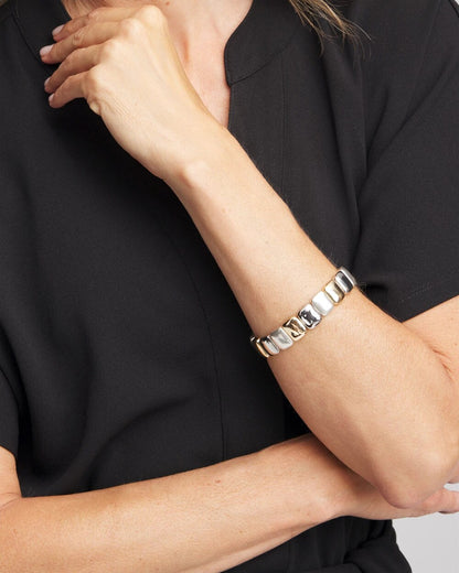 Chico's Value - Mixed-Metal Matte Square Stretch Bracelet Mixed Metals