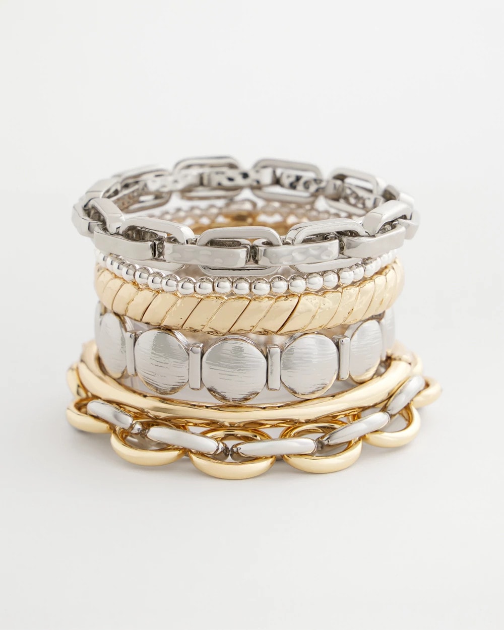 Chico's Trending - Open Link Stretch Bracelet Mixed Metals