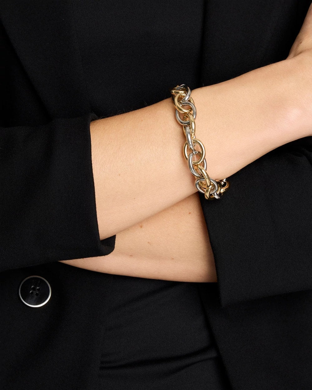 Chico's Trending - Open Link Stretch Bracelet Mixed Metals