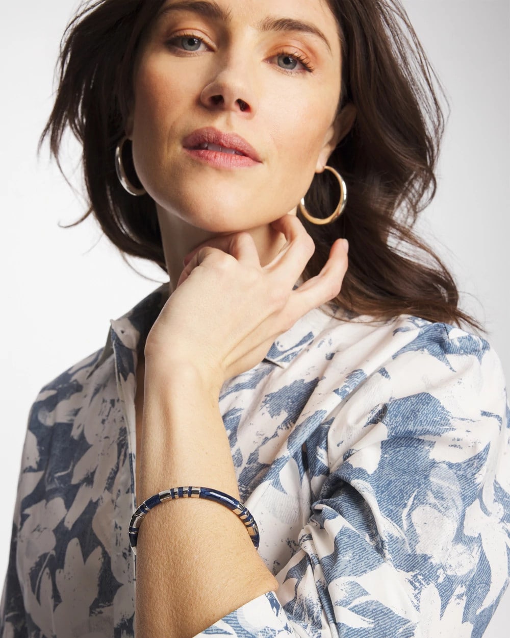Chico's Great Value - Blue Enamel Hinge Bangle Blue