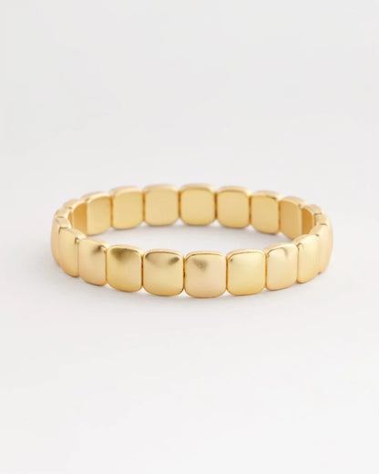 Chico's Classic - Golden Matte Square Stretch Bracelet Gold