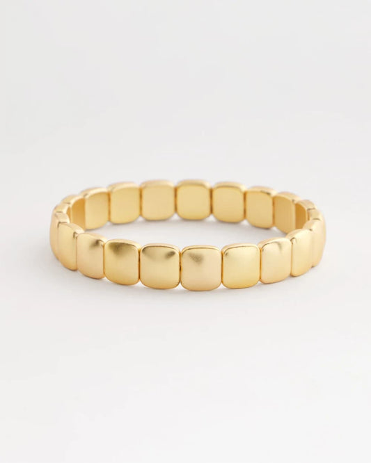 Chico's Classic - Golden Matte Square Stretch Bracelet Gold
