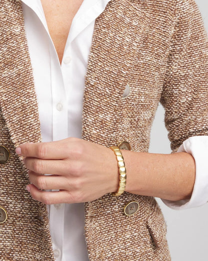 Chico's Classic - Golden Matte Square Stretch Bracelet Gold