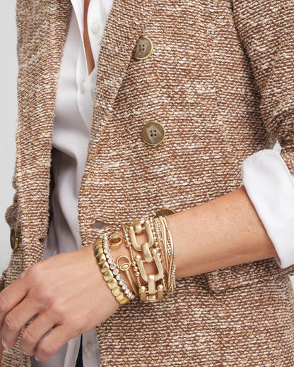 Chico's Classic - Golden Matte Square Stretch Bracelet Gold
