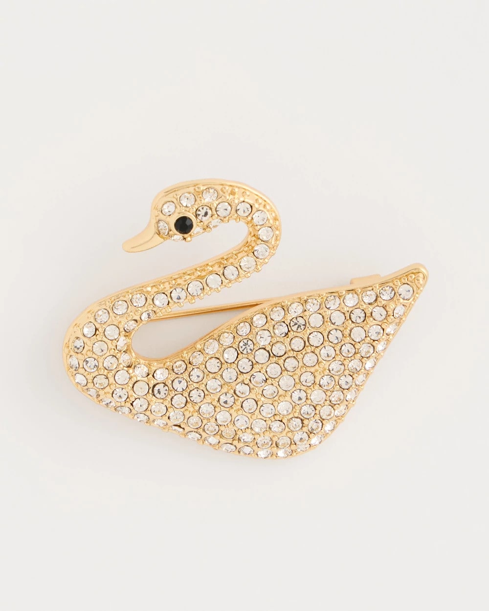 Chico's Discount - Sparkling Swan Brooch Gold