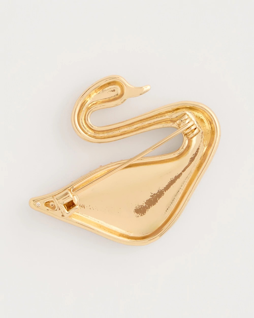 Chico's Discount - Sparkling Swan Brooch Gold