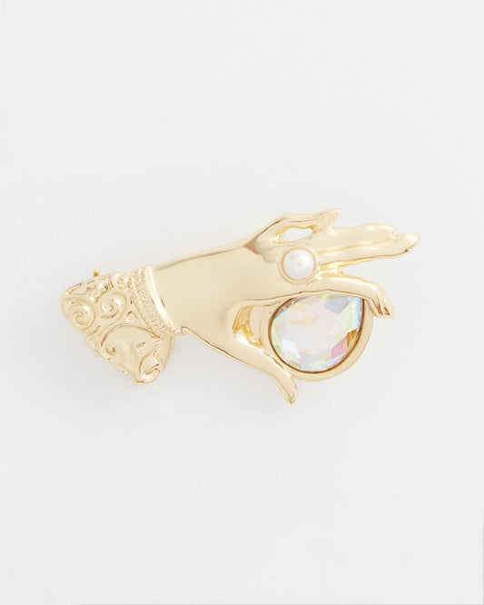 Chico's Special Offer - Fortune Teller Gem Brooch Gold
