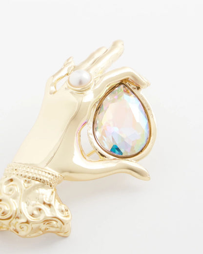 Chico's Special Offer - Fortune Teller Gem Brooch Gold