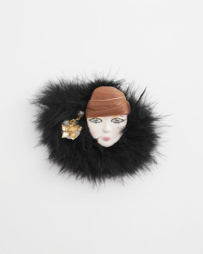 Chico's Quality - Feathered Lady Brooch Multi
