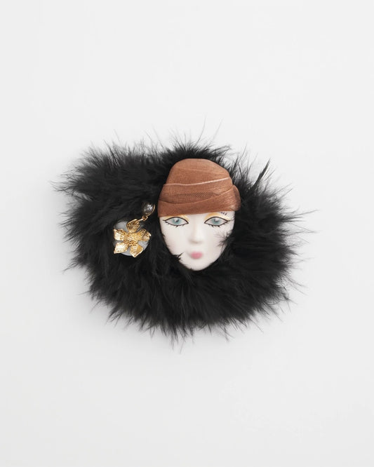 Chico's Quality - Feathered Lady Brooch Multi