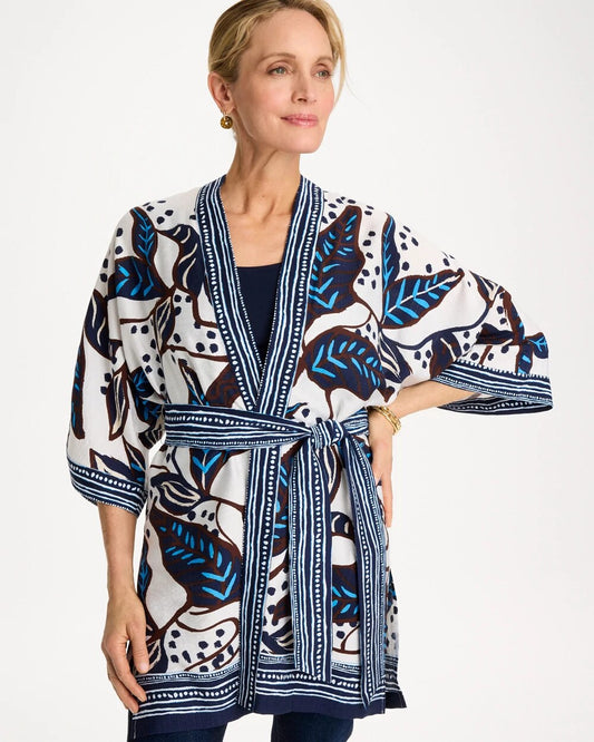 Chico's Popular - Printed Belted Kimono Ecru