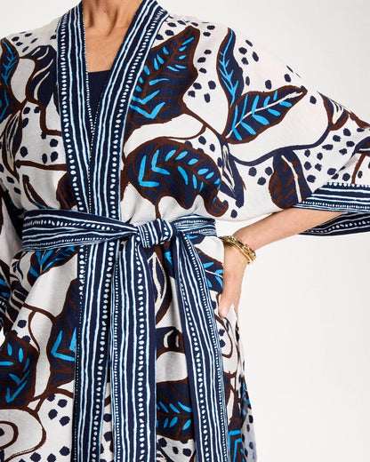 Chico's Popular - Printed Belted Kimono Ecru
