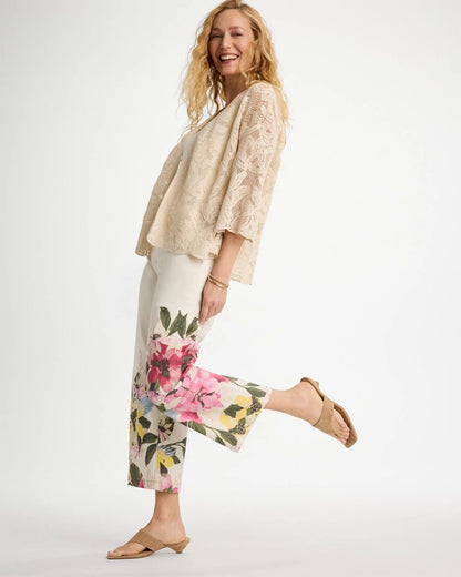 Chico's Trending - Short Crochet Lace Kimono Natural