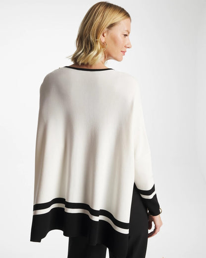 Chico's Sale - Button Detail Poncho Ecru