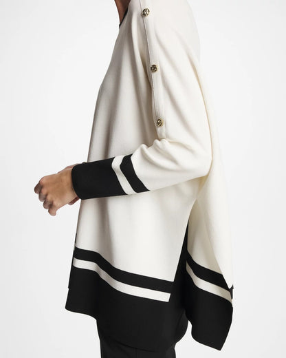 Chico's Sale - Button Detail Poncho Ecru