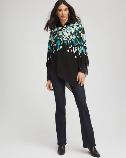 Chico's Everyday - Convertible Knit Boatneck Poncho Dark Aqua