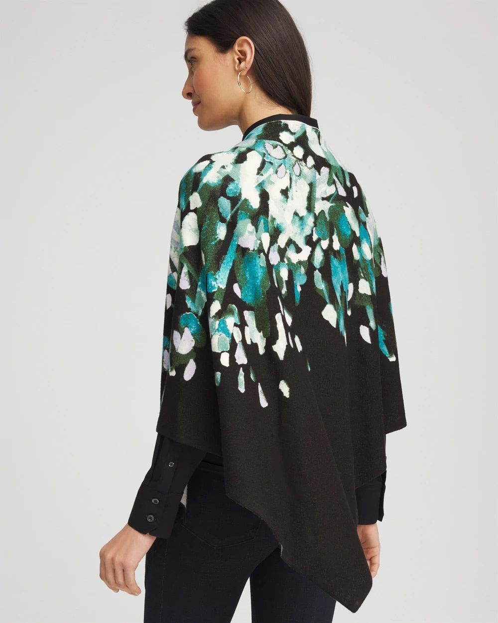 Chico's Everyday - Convertible Knit Boatneck Poncho Dark Aqua