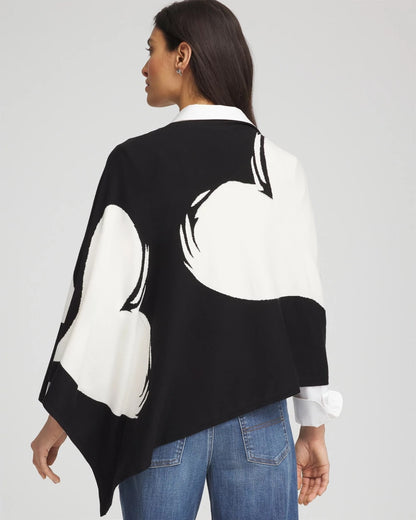 Chico's Hot Sale - Love Brush Convertible Sweater Poncho Black