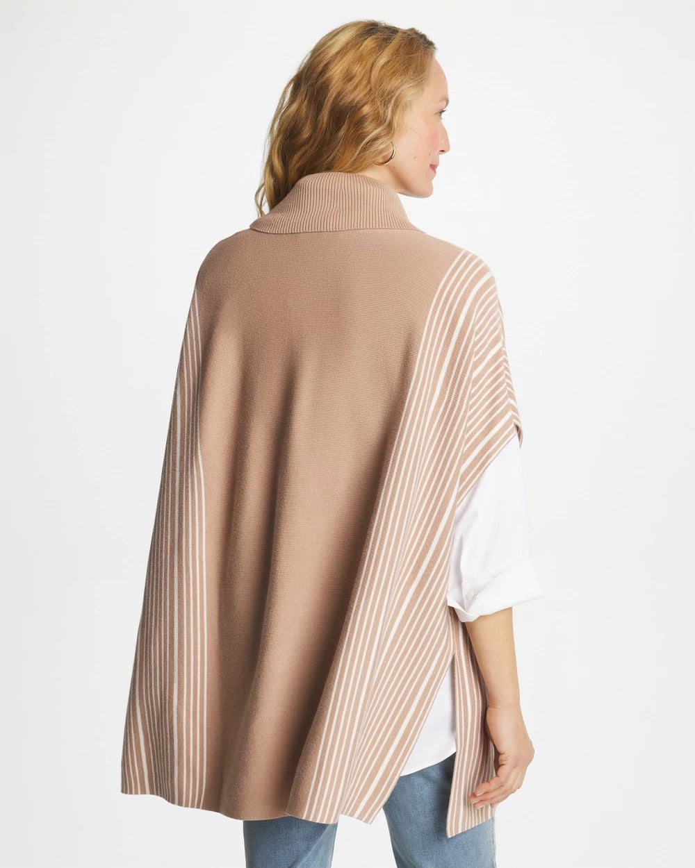 Chico's Exclusive - Turtleneck Sweater Poncho Vanilla Chai