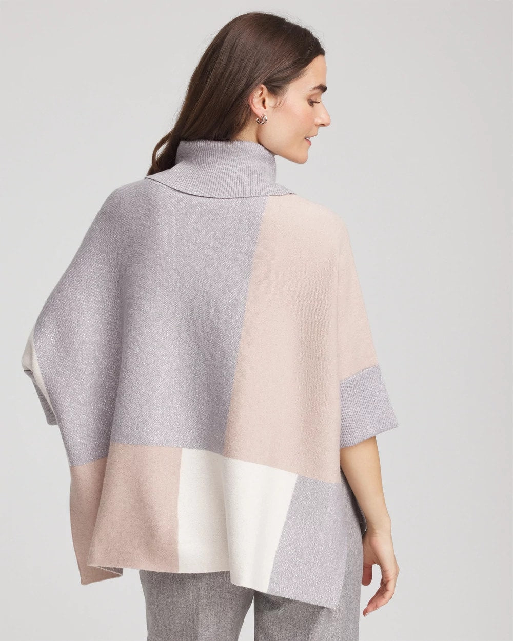 Chico's Trusted - Quilted Chic Cowlneck Poncho Birch